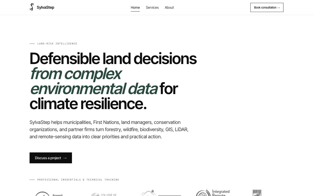 SylvaStep homepage